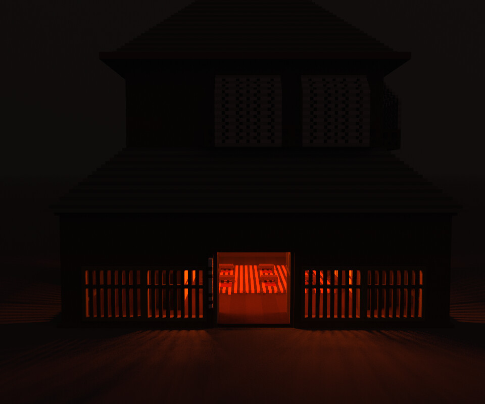 Tea House Voxel Art