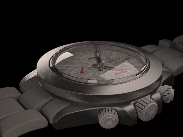 Rolex case study 3D model modeled in 3DsMax rendered with Vray