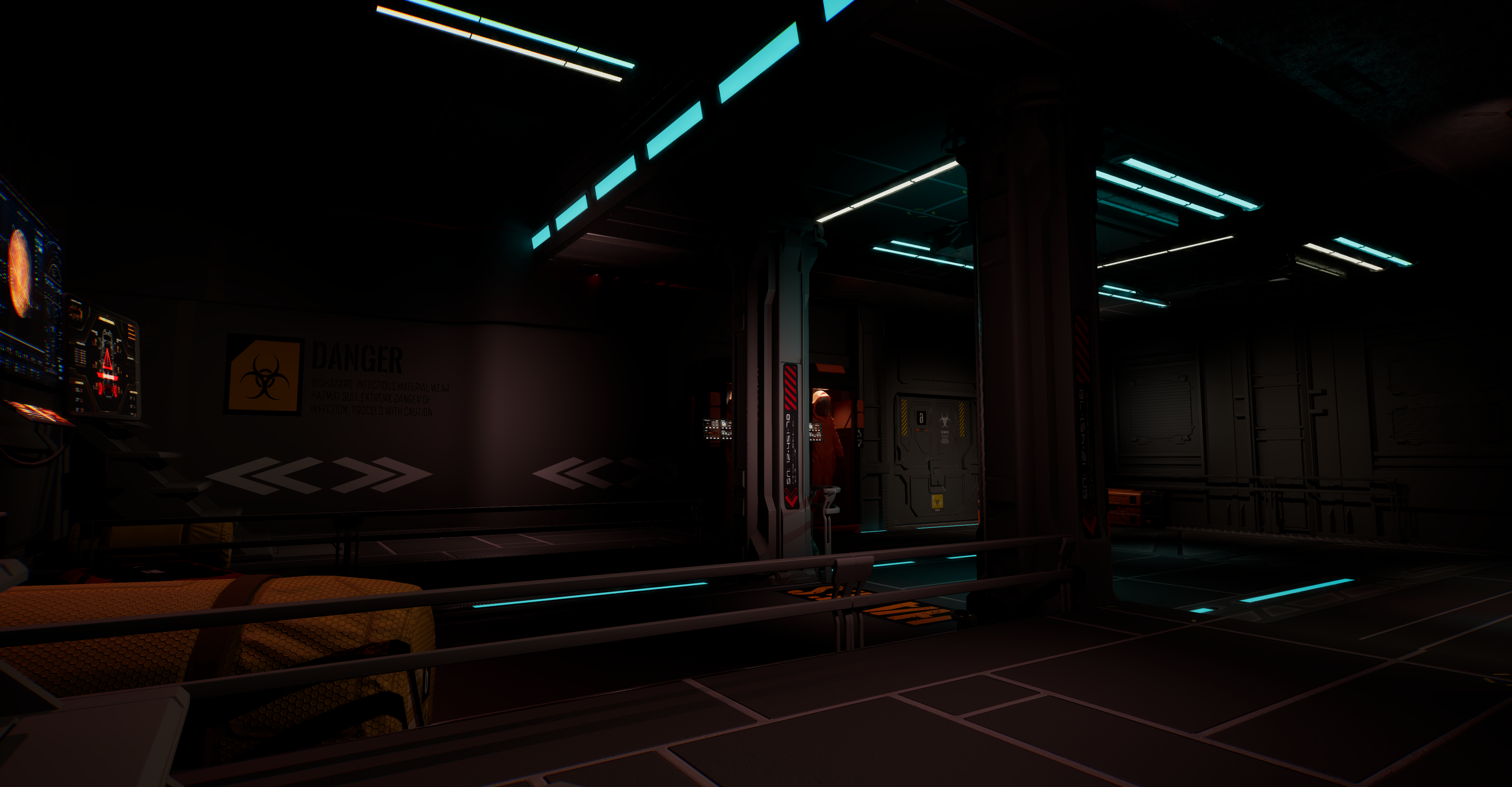 The control room of the space laboratory