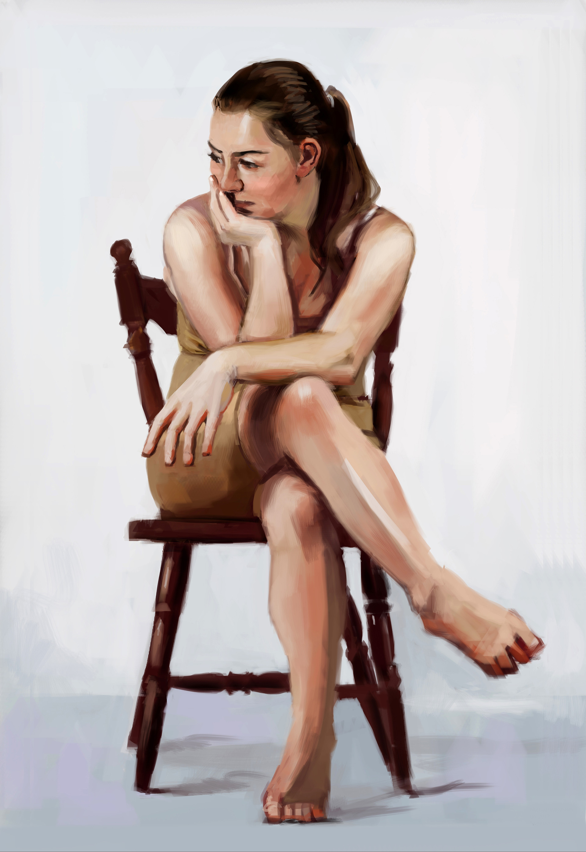Woman on chair