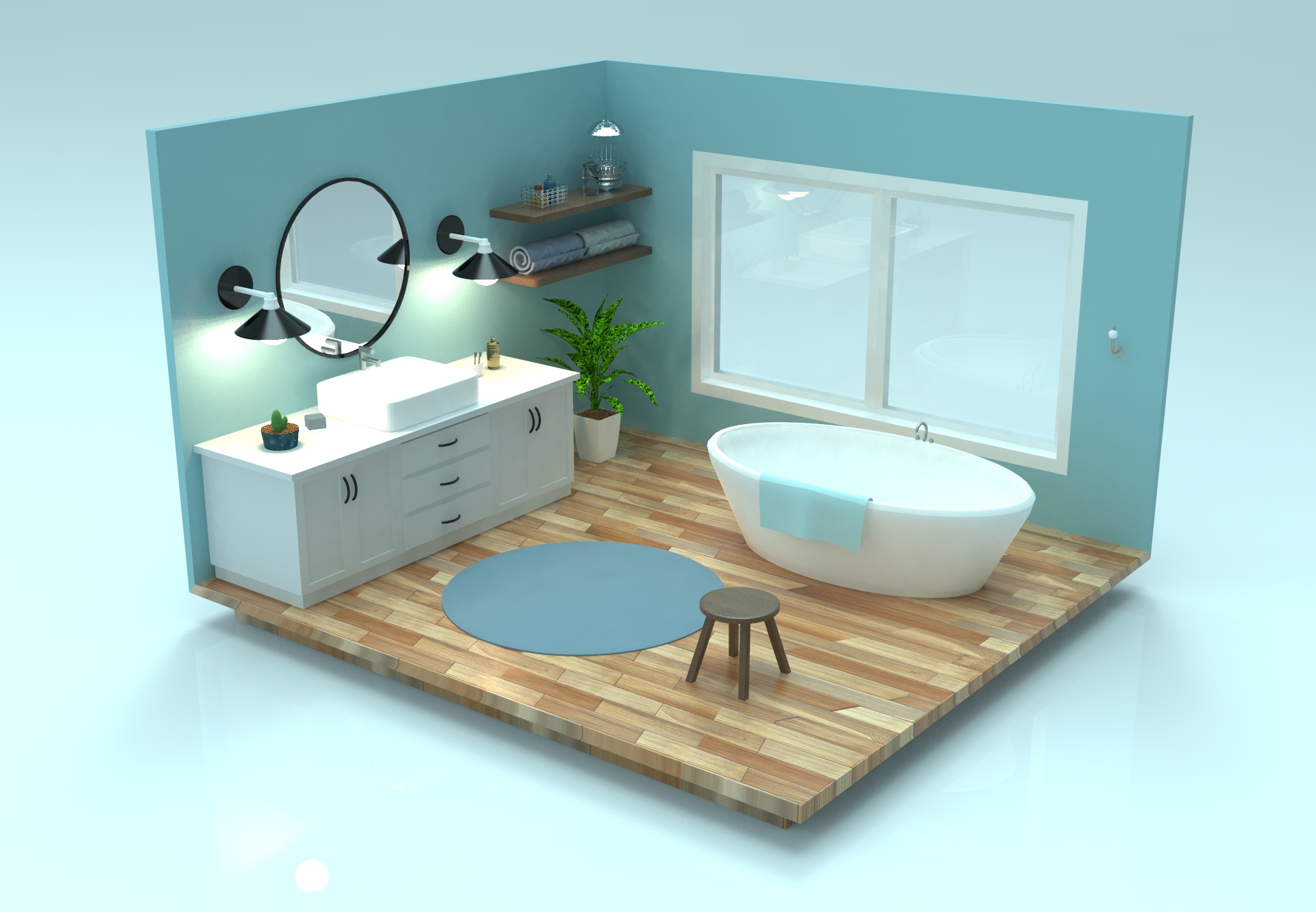 Modern Bathroom 3D Model