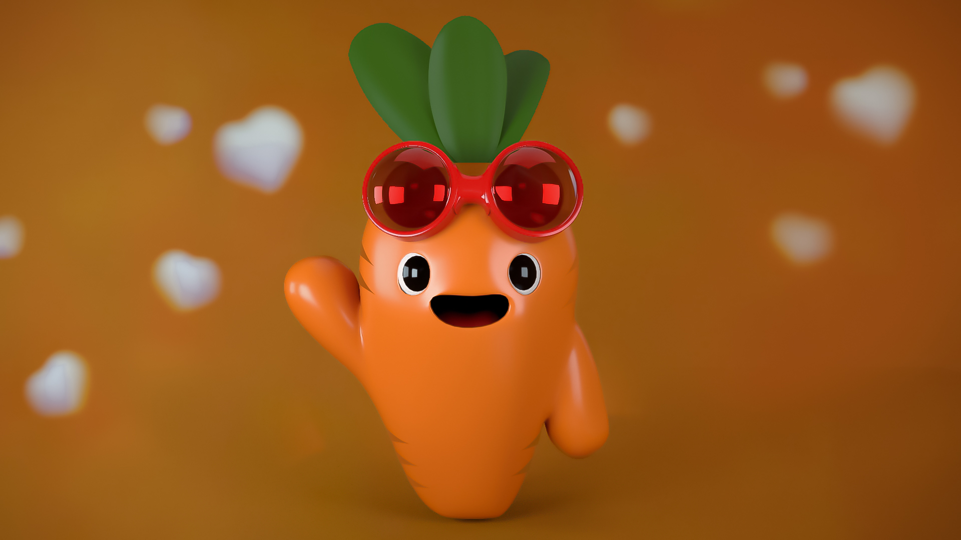 vibrant orange vegetable with a playful charm
