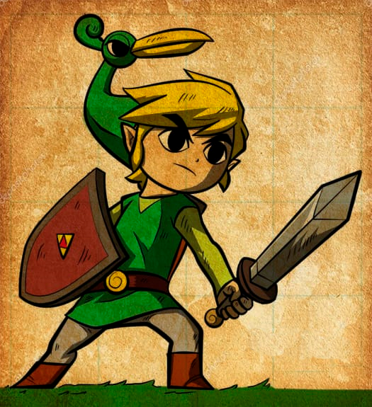 The Legend of Zelda - Link Line Art