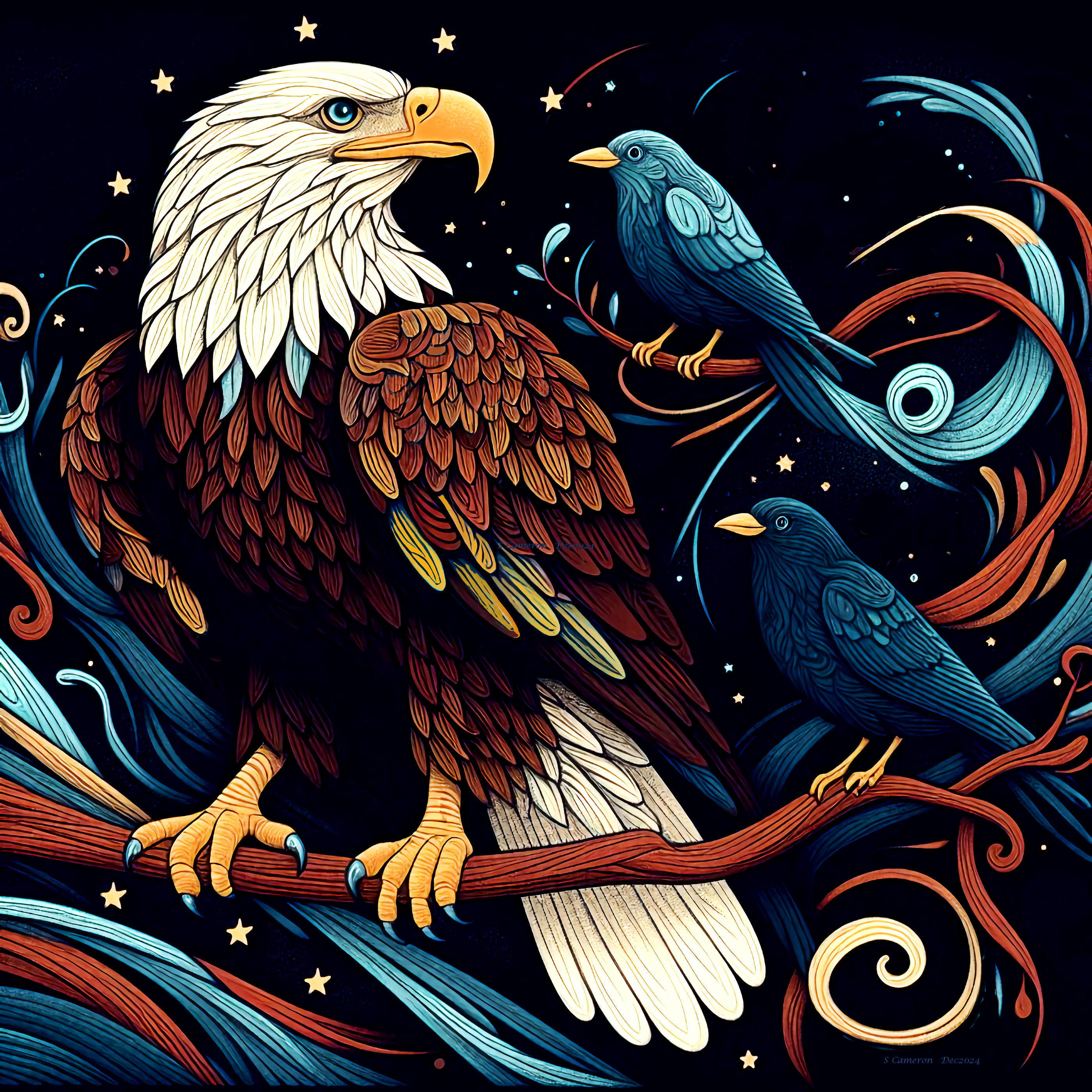 The Bald Eagle and His Traveling Buddies