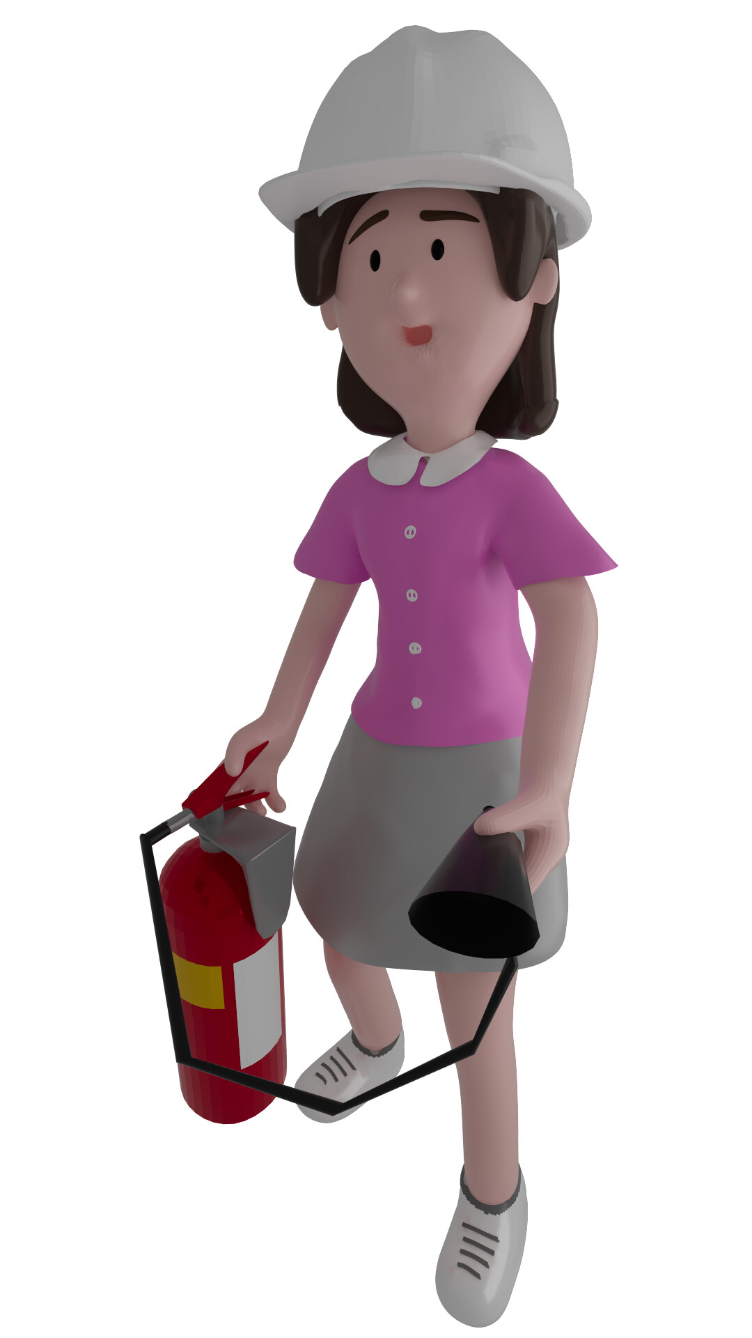 Women with extinguisher